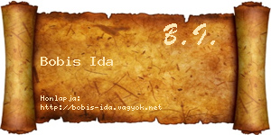 Bobis Ida névjegykártya